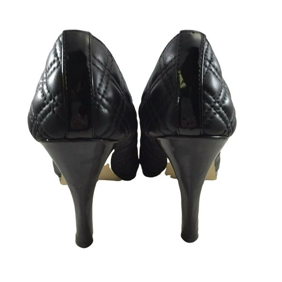 Adrienne Vittadini Jantine High Heel Shoes Womens 9 M Black Quilted Fine Leather - Picture 4 of 12